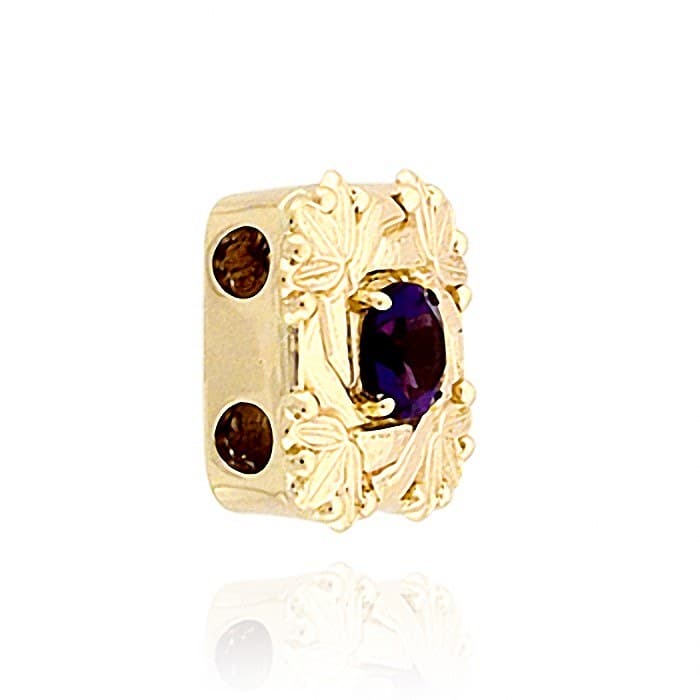 SL348 14kt Yellow Gold Amethyst angle