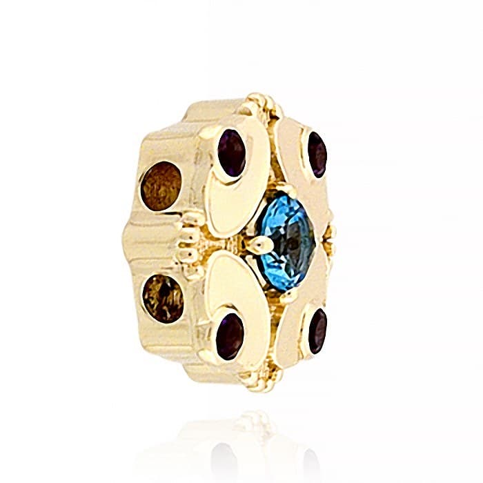 SL380 14kt Yellow Gold Swiss Blue Topaz and Amethyst angle