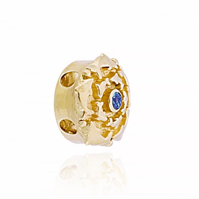 SL441 14kt Yellow Gold Swiss Blue Topaz angle