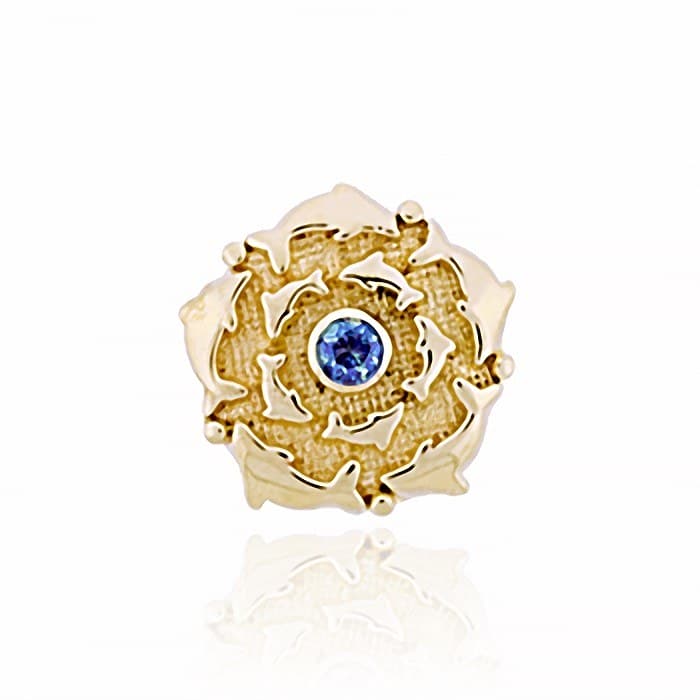 SL441 14kt Yellow Gold Swiss Blue Topaz top