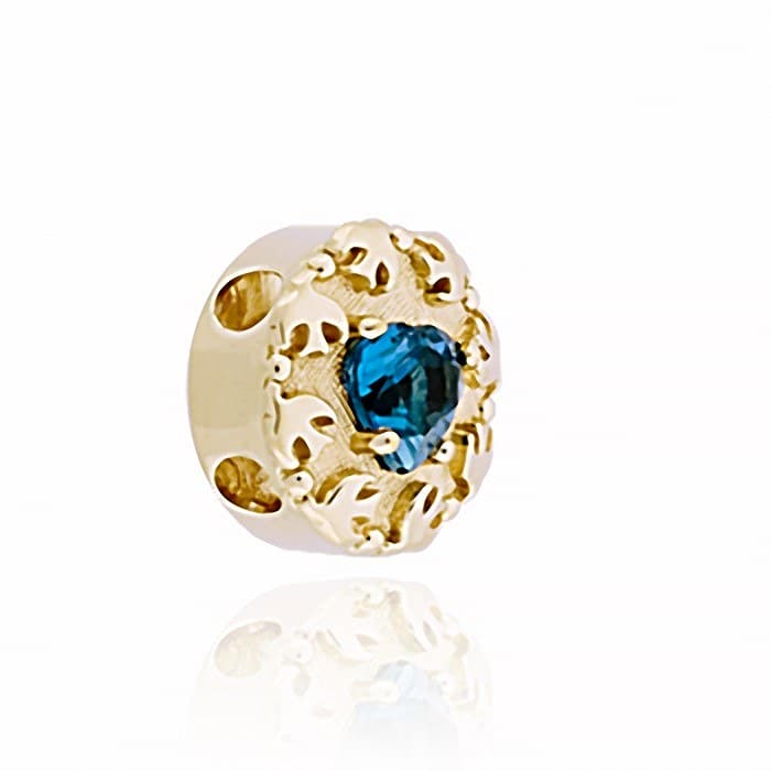 SL453 14kt Yellow Gold London Blue Topaz angle