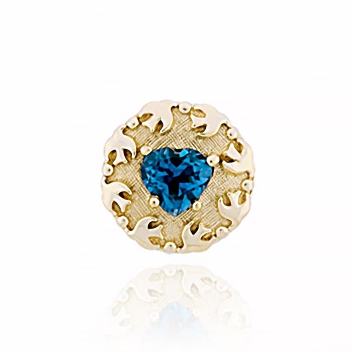 SL453 14kt Yellow Gold London Blue Topaz top