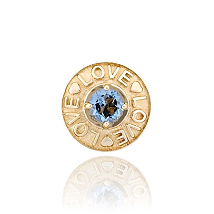 SL470 14kt Yellow Gold Swiss Blue Topaz top