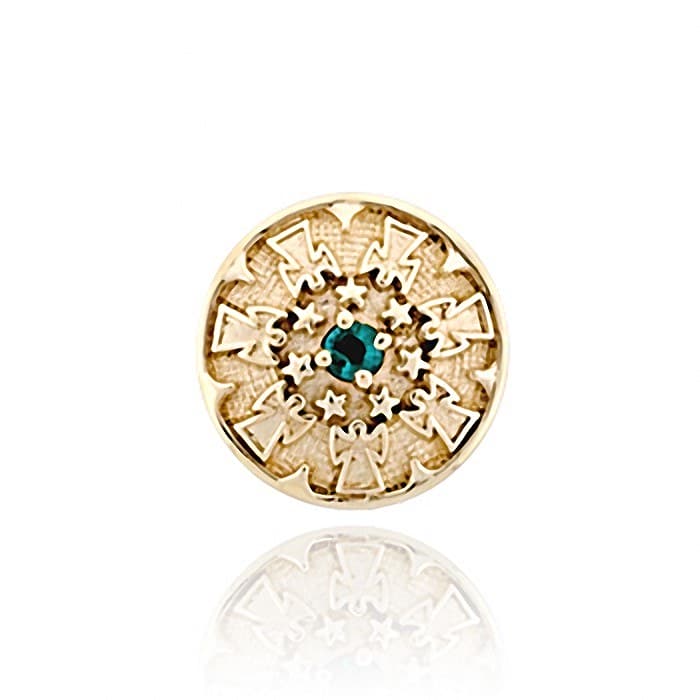 SL483 14kt Yellow Gold Emerald top