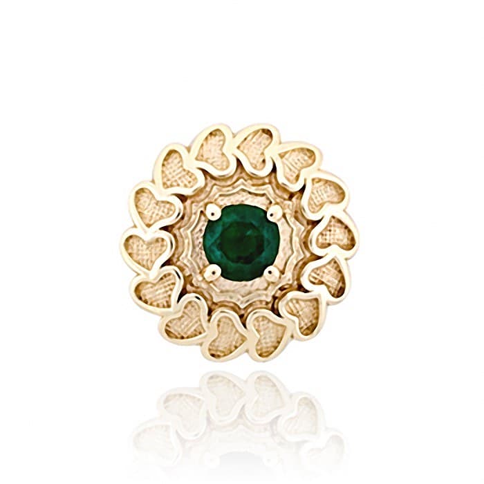 SL485 14kt Yellow Gold Emerald top