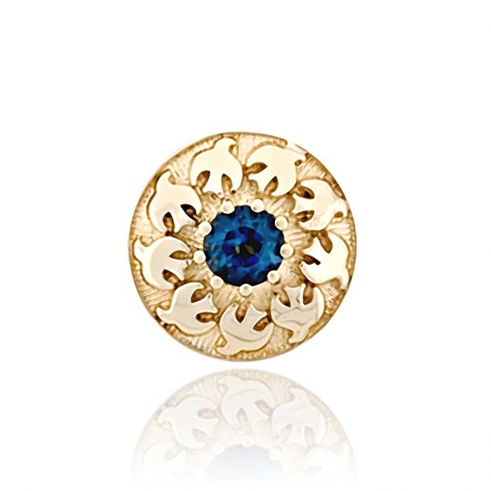 SL493 14kt Yellow Gold London Blue Topaz top