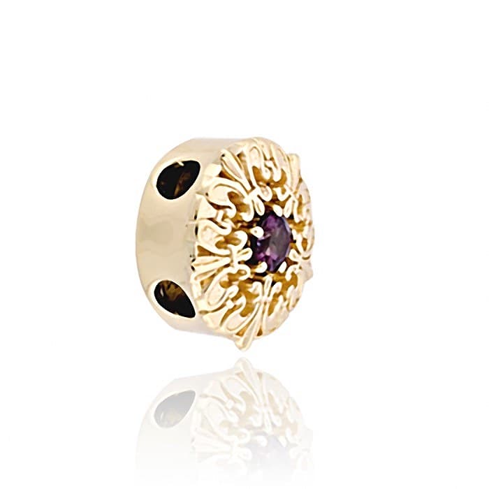 SL500 14kt Yellow Gold Amethyst angle