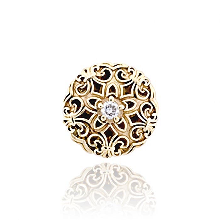 SL503 14kt Yellow Gold Diamond top