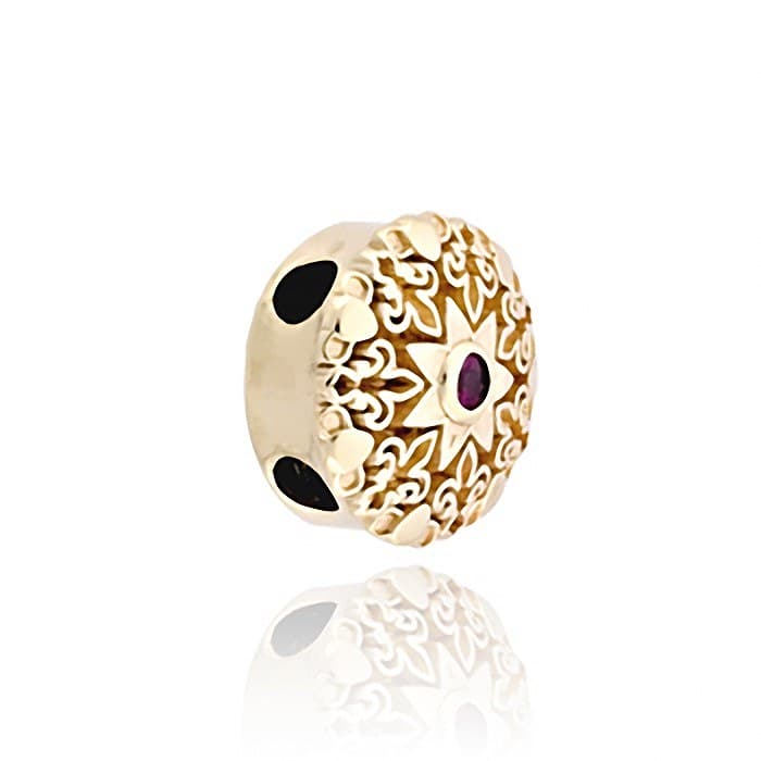SL504 14kt Yellow Gold Ruby angle