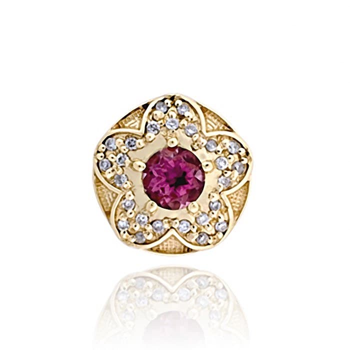 SL514 14kt Yellow Gold Pink Tourmaline and Diamond top