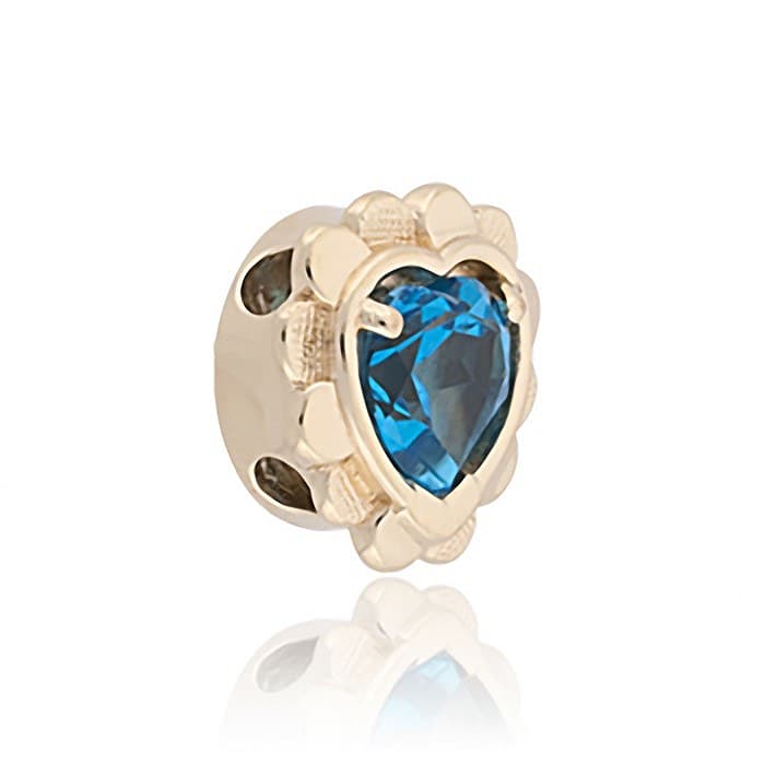 SL542 14kt Yellow Gold Swiss Blue Topaz angle