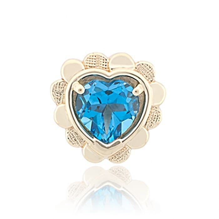 SL542 14kt Yellow Gold Swiss Blue Topaz top