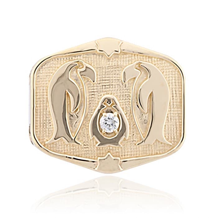 SL575 14kt Yellow Gold Diamond top