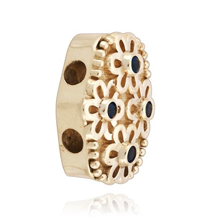 SL576 14kt Yellow Gold Blue Sapphire angle