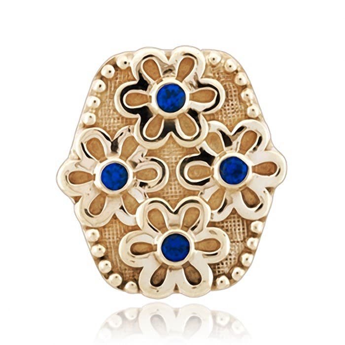 SL576 14kt Yellow Gold Blue Sapphire top