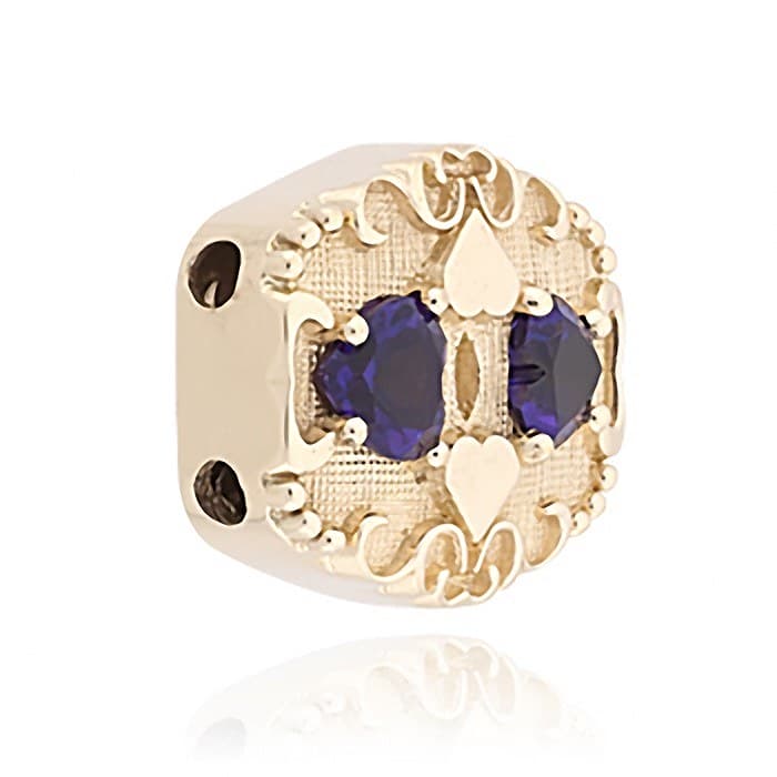 SL578 14kt Yellow Gold Amethyst angle
