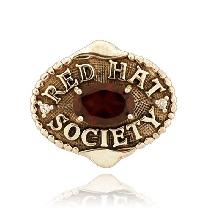 SL583D 14kt Yellow Gold Garnet and Diamond top
