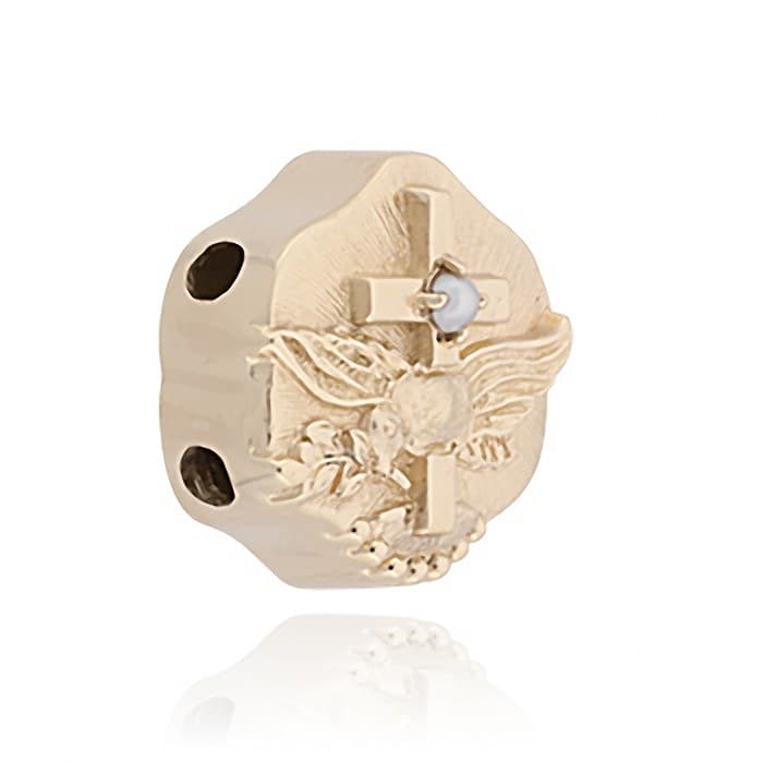 SL591 14kt Yellow Gold Pearl angle