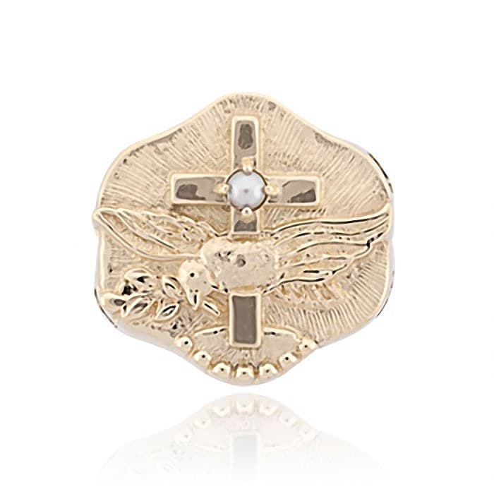 SL591 14kt Yellow Gold Pearl top