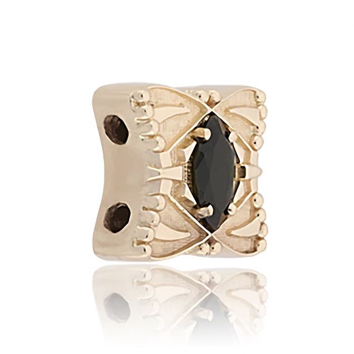 SL606 14kt Yellow Gold Green Tourmaline angle