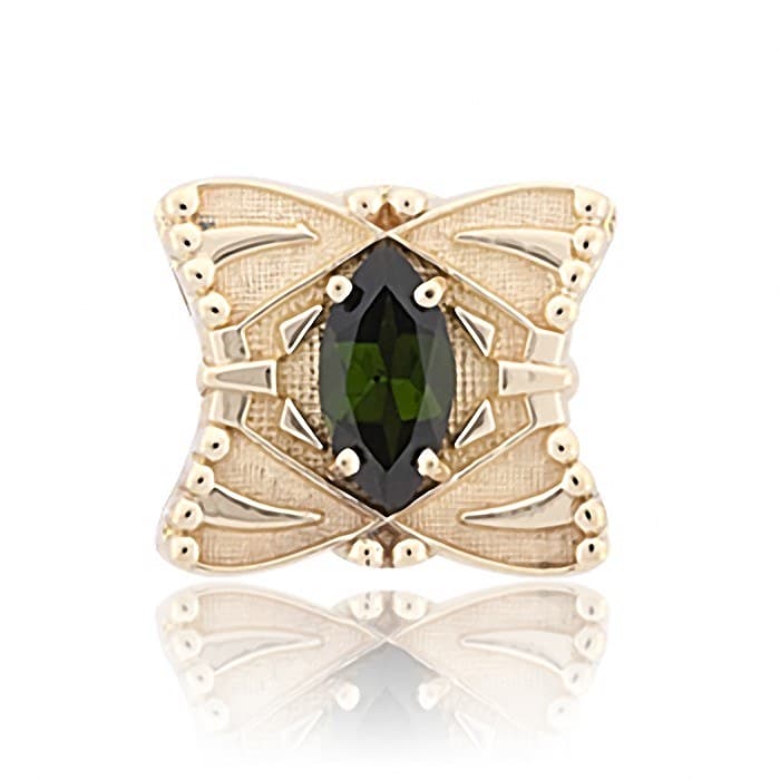 SL606 14kt Yellow Gold Green Tourmaline top