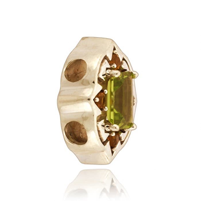 SL611 14kt Yellow Gold Peridot and Citrine angle