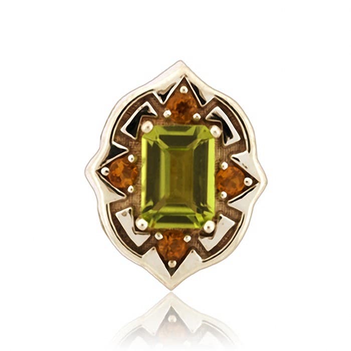 SL611 14kt Yellow Gold Peridot and Citrine top
