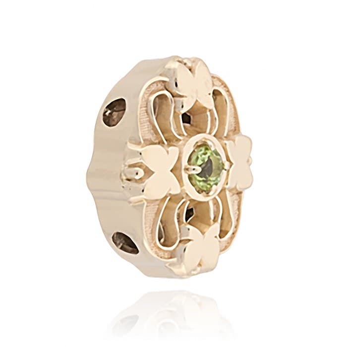 SL618 14kt Yellow Gold Peridot angle