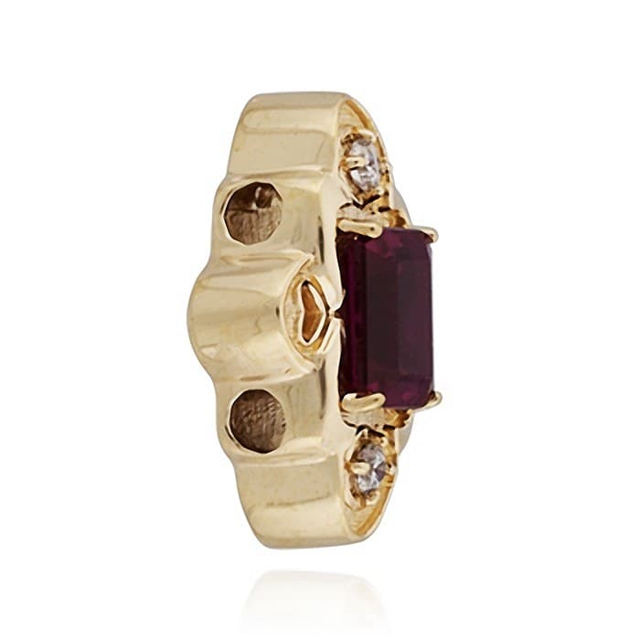 SL627 14kt Yellow Gold Ruby and Diamond angle