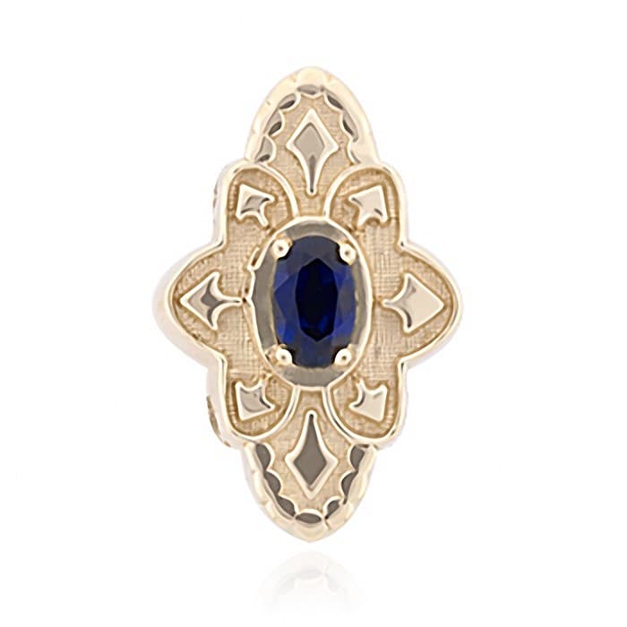 SL628 14kt Yellow Gold Blue Sapphire top