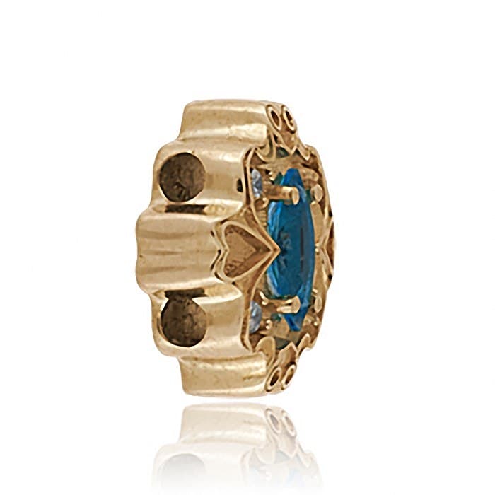 SL656 14kt Yellow Gold Swiss Blue Topaz and Diamond angle