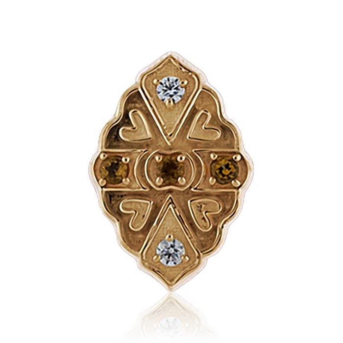 SL671 14kt Yellow Gold Citrine and Diamond top