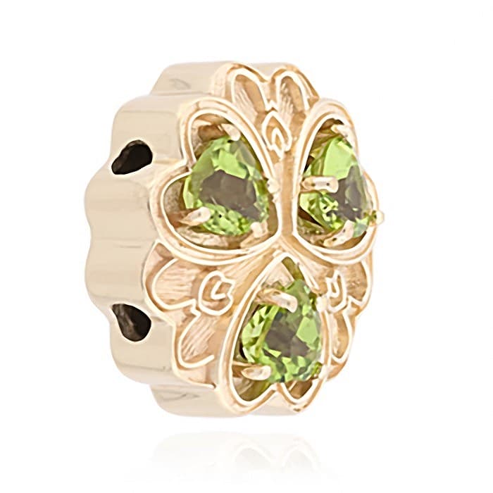 SL688 14kt Yellow Gold Peridot angle