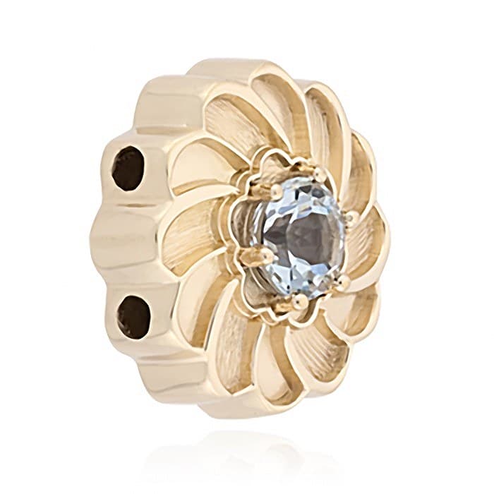 SL690 14kt Yellow Gold Aquamarine angle