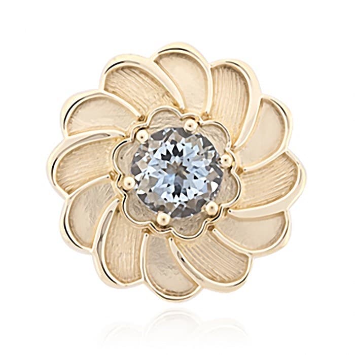 SL690 14kt Yellow Gold Aquamarine top