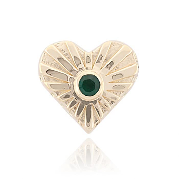 SL695 14kt Yellow Gold Emerald top