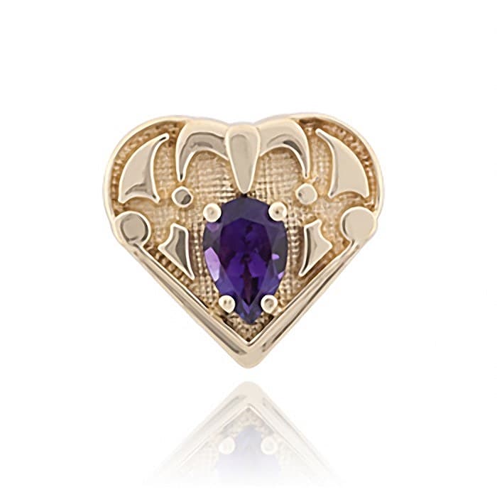 SL696 14kt Yellow Gold Amethyst top