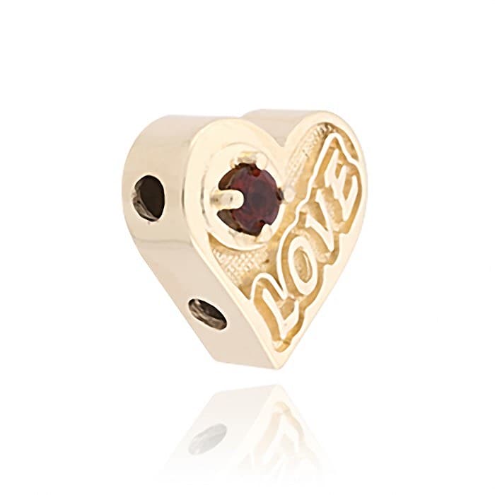 SL698 14kt Yellow Gold Garnet angle