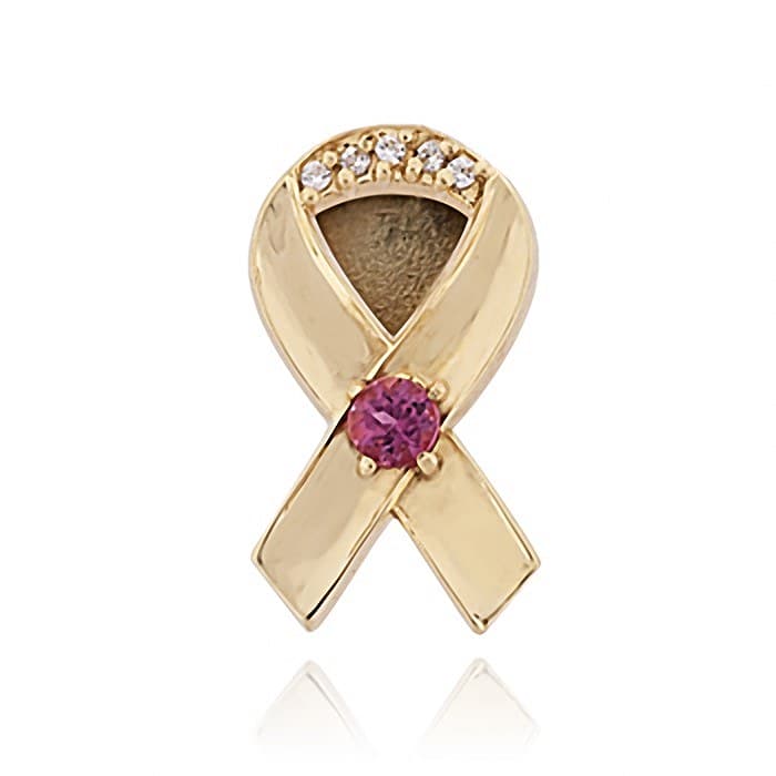 SL704 14kt Yellow Gold Pink Tourmaline and Diamond top
