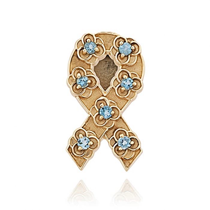 SL720 14kt Yellow Gold Swiss Blue Topaz top