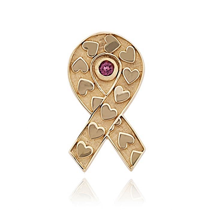 SL722 14kt Yellow Gold Pink Tourmaline top