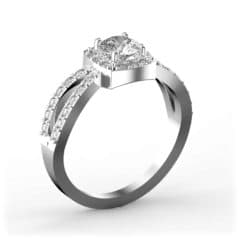 R0013 14kt White Gold Diamond and Diamond and Diamond side angle