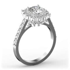 R0029 14kt White Gold Diamond and Diamond and Diamond side angle