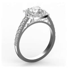 R0034 14kt White Gold Diamond and Diamond and Diamond side angle