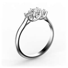 R0037 14kt White Gold Diamond and Diamond side angle