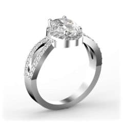 R0058 14kt White Gold Diamond and Diamond and Diamond side angle