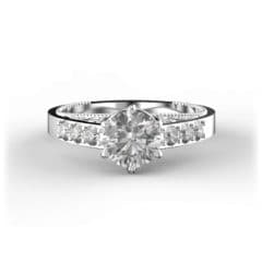 R0064 14kt White Gold Diamond and Diamond top