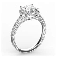 R0069 14kt White Gold Diamond and Diamond and Diamond side angle