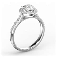 R0072 14kt White Gold Diamond and Diamond and Diamond side angle