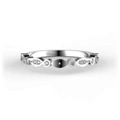 R0083 14kt White Gold Diamond and Diamond top